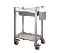 MEVZHH Trolleys, Chariot de Stockage À Main Mobile, Chariot Salon Cuisine À 2Ux Avec Roue Freinable, Organisateur Multi-Usage Pour Outils, Support D'Outils Spa Beauté/Gris/Sans Tiroir/Gris/Avec Ti