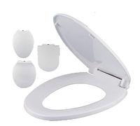 MEVZHH Ultra-Résistant Antibactérien Silencieux Siège de Toilette Épaisseiverselle En Forme de U Couverture 44,3-48,5 X 35,7 Cm Soft Fermer Ergonompour Le Confort Et L'Hygiène/Blanco/43~45,5 * 34,6