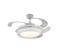 MEVZHH Ventilateurs de Plafond Avecpes, À Led Et Télécommande de Conversion de Fréquence Dees Réversibles Modernes 4 Abs/Blanc/32 Pouces