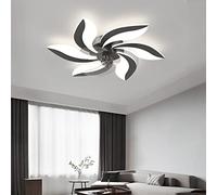 MEVZHH Ventilateurs de Plafond Avecpes, Lumière de Plafond de Fleur À Distance 3000-6000K Moteur Silencieux Réversible 6 Vitesses A Mené de Ventilateur Pour Salon Chambre Ventilateurs de Plafondpes/No