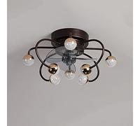 MEVZHH Ventilateurs de Plafond Avecpes, Lumière de Ventilateur de Plafond de Café, de Ventilateur Silencieuxligent 72W Trois Couleurs À Économie D'Énergie A Menéepependue