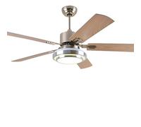 MEVZHH Ventilateurs de Plafond Avecpes, Restaurant Ventilateur de Plafond Lumière Salon Ventilateur Électrlumière Simple Moderne Led Feuille de Bois Ventilateur Simple Silent Moteur Assurance de Quali
