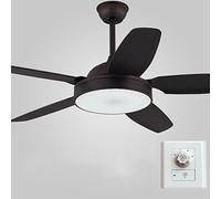 MEVZHH Ventilateurs de Plafond Avecpes, Rétro Restaurant Fan Light Simple Modern Antled Fan Lights Économie D'Énergie Silencieuse, Assurance de Qualité, Lumière Blanche/E A Mené La Source de Lumière/