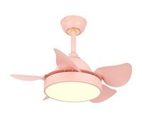 MEVZHH Ventilateurs de Plafond Avecpes, Télécommande Réversible 5Es Ventilateur de Plafond Avecà Led 3T Couleur Sélectionnable 6 Vitesses Moteur Été Hiver Fonction/Rose