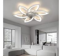MEVZHH Ventilateurs de Plafond Avecpes, Téléconduite Salon Éclairage de Plafond Diminuable Moteur Ventilateurs de Plafond Avecréversible 6 Vitesses Éclairage Ventilateur Pour Chambre Salon/Blanc/78 Cm