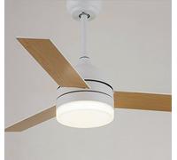MEVZHH Ventilateurs de Plafond Avecpes,Ventilateur de Plafond Industriel Rétro Simplede Ventilateur Moderne Salon Restaurant A Mené La Lumière Du Ventilateur/Blanc (48 Pouces)