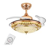 MEVZHH Ventilateurs de Plafondpes, Ventilateur de Plafond Lumières Restaurant Ventilateur Lumières Salon Chambre À Coucher Lumières Modernes Ventilateur de Qualité Garantie Dimmidouble Control/Télécom