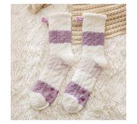 MEVZHH Womens Chaussettes Chaudes D'Hiver, Cheville Longue Sous Genou Chaussettes À Rayures, Longue/2/E Taille