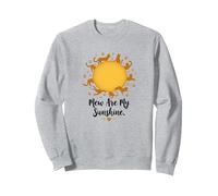 Mew are My Sunshine : Amoureux des Chats ludiques Sweatshirt, Unisexe pour Adultes, Gris Chiné, S