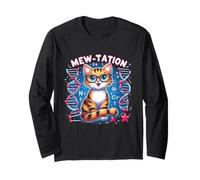 Mew-tation Drôle Chat Science Cellules ADN Biologie Professeur Manche Longue