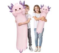Mewaii 110CM Kawaii Axolotl Peluche Coussin Long Axolotl Jouet Moelleux et Confortable Oreiller Axolotl en Peluche pour Les Enfants de 3 Ans et Plus