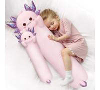 Mewaii 50CM Kawaii Axolotl Peluche Coussin Long Axolotl Jouet Moelleux et Confortable Oreiller Axolotl en Peluche pour Les Enfants de 3 Ans et Plus