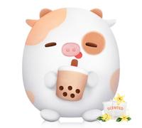 Mewaii Jouet en Peluche Parfumé,Adorable Animal en Peluche en Forme de Vache au Thé au Lait avec Sacs Parfumés,Oreiller Décoratif en Peluche Squishy pour Homme et Femme