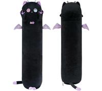 Mewaii Kawaii Mignon Chat Violet en Peluche Coussin Long 130CM, Oreiller d'animaux Poupée Jouets Moelleux Confort Oreiller en Peluche pour Cadeau pour Les Enfants de 3 Ans et Plus