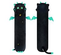 Mewaii Mignon Chat en Peluche Coussin Long Oreiller d'animaux Poupée Jouets Kawaii Moelleux Confort Oreiller en Peluche pour Cadeau pour Les Enfants de 3 Ans et Plus(90CM,Le Chat Noir)