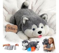 Mewaii Peluche Lestée Chien avec Coussin Chauffant Micro-Ondes - Peluche Chien Chauffable et Refroidissable, Doudou Chien Kawaii, Câlins Tout Doux pour Adultes et Enfants(2,3kg Réglable)