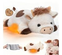 Mewaii Peluche Lestée Vache avec Coussin Chauffant Micro-Ondes - Peluche Pesant 2,3KG, Réglable, Chauffable et Refroidissable, Cadeau Douillet pour Adultes et Enfants (23 Pouces)