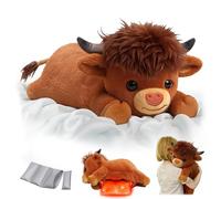 Mewaii Peluche Lestée Vache Highland avec Coussin Chauffant Micro-Ondes - Peluche Pesant 2,3KG, Réglable, Chauffable et Refroidissable, Cadeau Douillet pour Adultes et Enfants (23 Pouces)