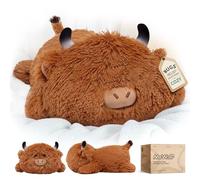 Mewaii Peluche Vache Mignonne 13 Pouces,Oreiller Kawaii en Forme de Vache Highlands,Coussin Peluche Doux pour Enfants, Jouet Anti-Stress Câlin,Idée Cadeau Originale