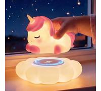 Mewaii Veilleuse Bébé Licorne, Rechargeable, 4 Bruits Blancs, en Silicone