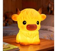 Mewaii Veilleuse Bébé Vache Highland Rechargeable, 4 Bruits Blancs