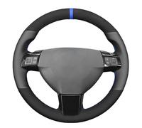 MEWANT Housse de volant de voiture en cuir véritable et daim cousu à la main pour Opel Astra (H) 2004-2009/Zaflra (B) 2005-2014/Signum 2005-2009/Vectra (C) 2005-2009