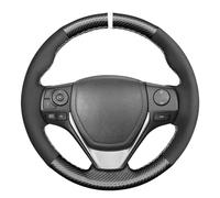 MEWANT Housse de volant en fibre de carbone et daim pour Toyota RAV4 2013-2019/Corolla 2014-2019/Corolla iM (US) 2017-2018/Auris 2013-2016/Accessoires de volant pour Toyota RAV4, Corolla