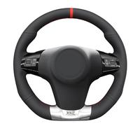 MEWANT Housse de Volant sur Mesure à Coudre pour Opel Corsa | Opel Corsa (D) OPC 2007-2015 / Rouge Cuir Microfibre Respirant Pour Volants Chauffants Durable
