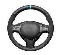 MEWANT Personnalisé cousu à la main en daim noir avec couverture de volant de voiture en cuir véritable pour M Sport E46 330i 330Ci E39 540i 525i 530i M3 E46 M5 E39