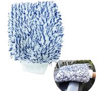 Mewflew Gant de lavage de voiture double face en microfibre - Grand gant de nettoyage en polaire corail, super absorbant, anti-rayures et non pelucheux, idéal pour les voitures, camions, souvs