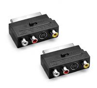 MewHunk 2PCS Adaptateur Péritel vers 3X in Out + S-Video S-VHS, Prise Peritel Scart Adapter pour Connecter Appareils AV, Péritel RCA et S Video Peritel, Câble Audio Vidéo Jack, Adaptateur Péritel RCA