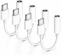 MewHunk 4 PCS Adaptateur USB C Jack 3,5mm, Adaptateur USB C Jack, Convertisseur Audio Type C vers Prise Auxiliaire Mâle, Compatible avec Smartphone, Tablette, Ordinateur Portable et Casque Filaire