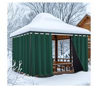 Mewkew Lot de 2 rideaux d'extérieur imperméables et occultants à isolation thermique résistants aux intempéries pour pergola de jardin, porche, protection de la lumière du soleil et anti-UV