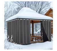 Mewkew Lot de 2 rideaux d'extérieur imperméables et résistants au vent avec œillets en relief - Isolation thermique - Pour porche, pergola - 182 x 244 cm (l x H)