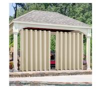 Mewkew Rideau Extérieur Imperméable avec œillets Haut et Bas L500×H220cm Coupe Vent Protection UV Isolation Thermique Rideau pour Facade Avant de Pergola Cabana Porche Jardin Patio