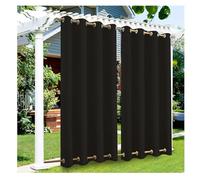 Mewkew Rideaux d'extérieur Imperméables pour Terrasse L132×H233cm Rideaux Occultants Coupe Vent avec œillets Haut et Bas Rideau pour Tonnelle Porche Balcon,Tailles Personnalisables