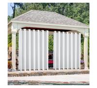 Mewkew Rideaux d'extérieur Imperméables pour Terrasse L500×H220cm Rideaux Occultants Coupe Vent avec œillets Haut et Bas Rideau pour Tonnelle Porche Balcon,Tailles Personnalisables