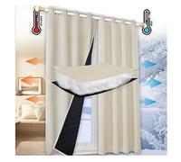 Mewkew Rideaux Thermiques pour l'hiver,Rideau Occultants à œillets,Rideaux Multifonctionnels pour Chambre,Cuisine,Salon,Jardin, Terrasse Tonnelle Rideau Extérieurs Imperméables,1 PCS L192×H233cm