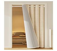 Mewkew Thermique Isolation Phonique Rideau De Porte,Rideau Anti Bruit Isolation Phonique, Thermique Hiver & Été, 100% Occultant, Effet Coton, Oeillets,