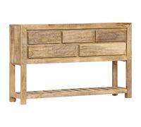 mewmewcat Buffet Table d'Entrée Rétro Table Console en Bois de Manguier Massif avec 5 Tiroirs et 1 étagère 120 x 30 x 75 cm (l x P x H)