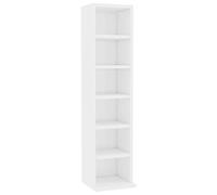 mewmewcat Meuble CD, Bibliothèque, Étagère de Rangement, Classeur Bureau avec 6 Compartiments Ouverts, 21 x 16 x 88 cm Aggloméré