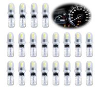 Mewneap 20 Pièces Ampoule T5 LED, 12V Blanc 3014 SMD, Ampoule Tableau de Bord Voiture, Veilleuse LED Éclairage Intérieur Voiture, 40LM 0.6W Remplacement 2721 286 27 37 PC74, Installation Facile