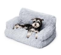 MEWOOFUN Élégant Lit pour Chat, Moelleux Duveteux Canapé pour Chien avec Housse Lavable - 4 Couleurs Grand Panier pour Chaton Intérieur, Gris 76x45cm