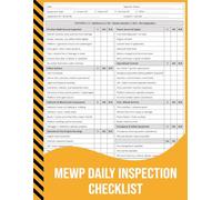 MEWP Daily Inspection Checklist: Pre-Start & Post-Operation Safety and Maintenance Log for Boom Lifts, Scissor Lifts, and Vertical Lifts.