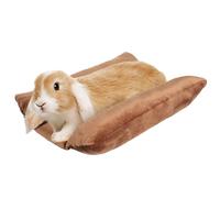 MEWTOGO Lit pour Cage à Lapin de 40 x 35,6 cm - Tapis en Peluche épais Doux pour éviter Les maux de jarrets avec oreillers en Coton pour Petit Animal pour clapier Dormant à l'intérieur, Marron