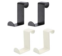 Mewtush 4 Pièces Crochets Porte en Acier Inoxydable, Crochet Torchon Cuisine, Patere Porte, Crochets Torchons et Manteaux Réversibles pour Porte 2 cm ou 4 cm, Rangement Cuisine Salle de Bain Bureau