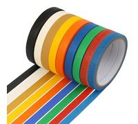 Mewtush 9 Rolls Iridescent Decorative Masking Tape Craft Paper De Décoratif Arc-En-Ciel 10 M X 0.8 Mm, Masking Tape En Papier Crépon Biodégradable, Repositionnable, Parfait Pour Bricolage, étiquetage