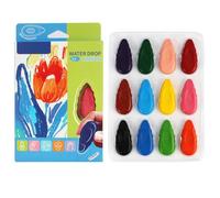 Mewtush Crayons De Cire Pour Enfants 12 Couleurs,Cacahuètes Pour Les Tout-Petits, Crayon Lavables, Pastel Enfant, Mes Premiers Crayons, Crayon Sûr Et Facile à Tenir,Fournitures D'art à Colorier