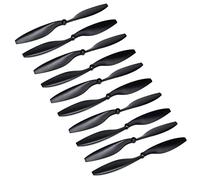 Mewutal Hélice FPV télécommandée, hélice FPV, jouet à 2 pales à aile fixe, 5 paires de 25,4 x 11,4 cm en plastique noir avec anneaux d'adaptation.