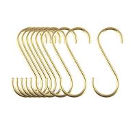 Mewuthede Lot de 10 crochets en forme de S en laiton très résistants pour accrocher des casseroles et poêles de cuisine, bureau, salle de bain, placard, extérieur, largement utilisés